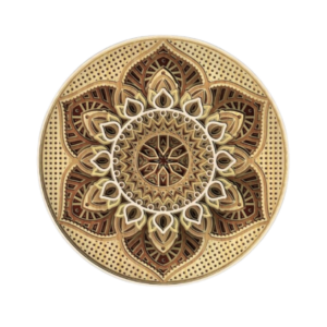 Drevená mandala HARMÓNIA - 3D vrstvená mandala