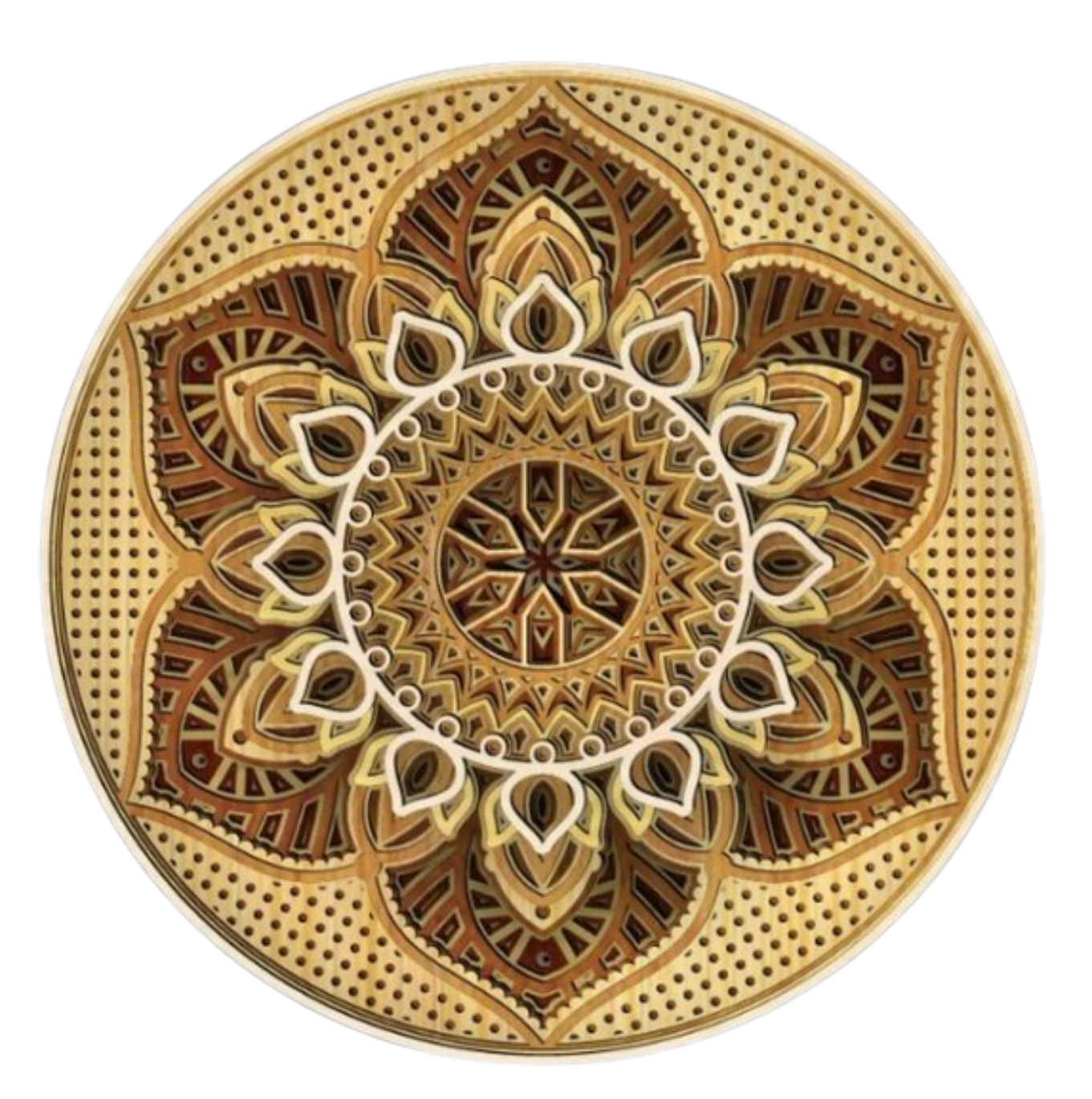 Drevená mandala HARMÓNIA - 3D vrstvená mandala – Obrázok 4