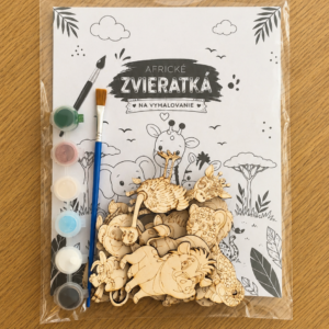 Africké zvieratká na vymaľovanie - DIY kreatívny set